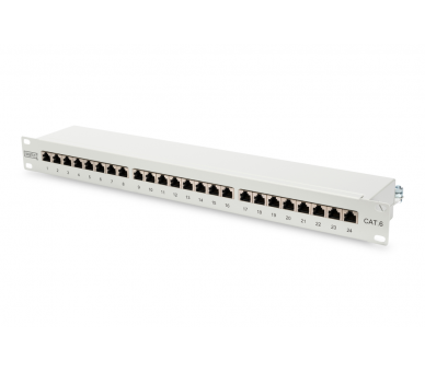 PATCH PANEL DIGITUS CAT6 CLASE E SIN APANTALLAR 24 PUERTOS RJ45 1U RACK NEGRO