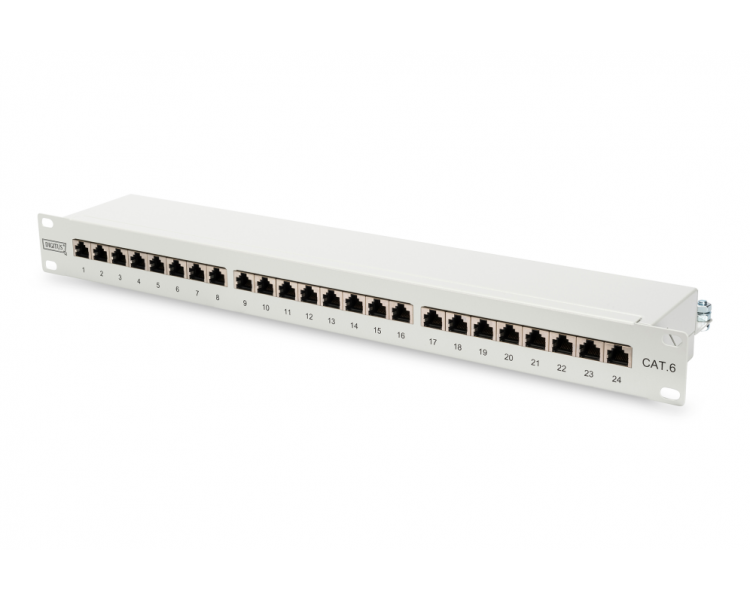 PATCH PANEL DIGITUS CAT6 CLASE E SIN APANTALLAR 24 PUERTOS RJ45 1U RACK NEGRO