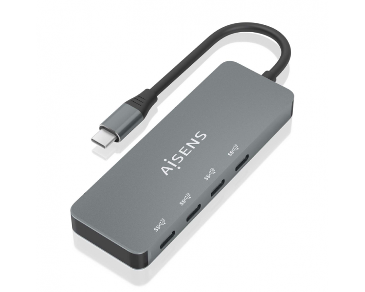 HUB AISENS USB 32 GEN2 10G USB C M 4XUSB C H 15CM GRIS