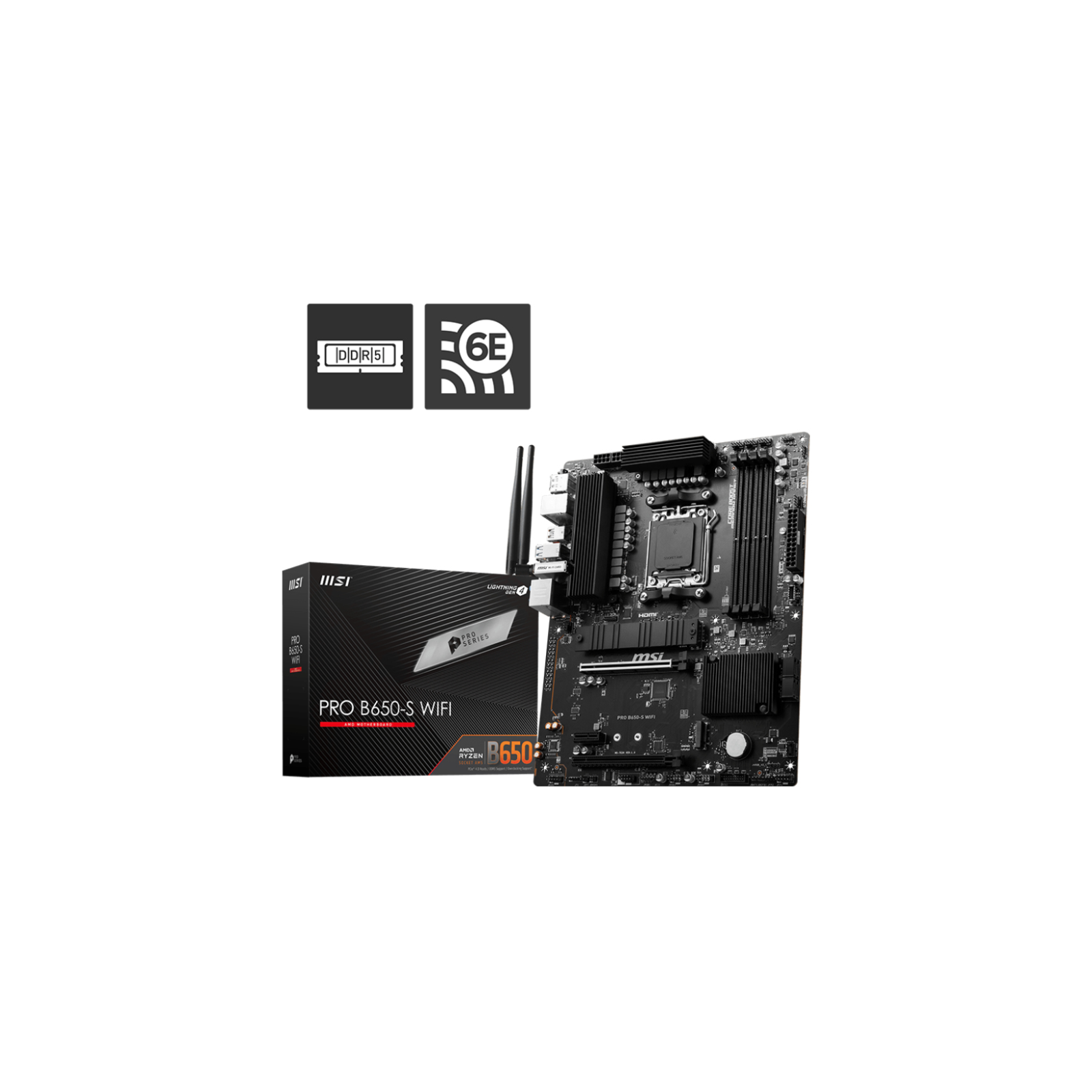 PLACA BASE MSI PRO B650 S WIFI AM5 ATX 4XDDR5