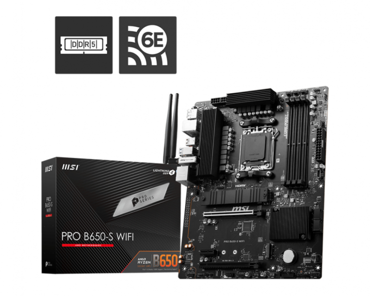 PLACA BASE MSI PRO B650 S WIFI AM5 ATX 4XDDR5