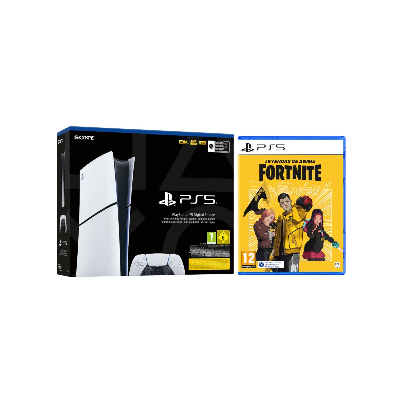 CONSOLA WHITE DIGITAL SLIM EDITION (1TB) + DUALSENSE + FORTNITE: LEYENDAS DE ANIME (CIAB)