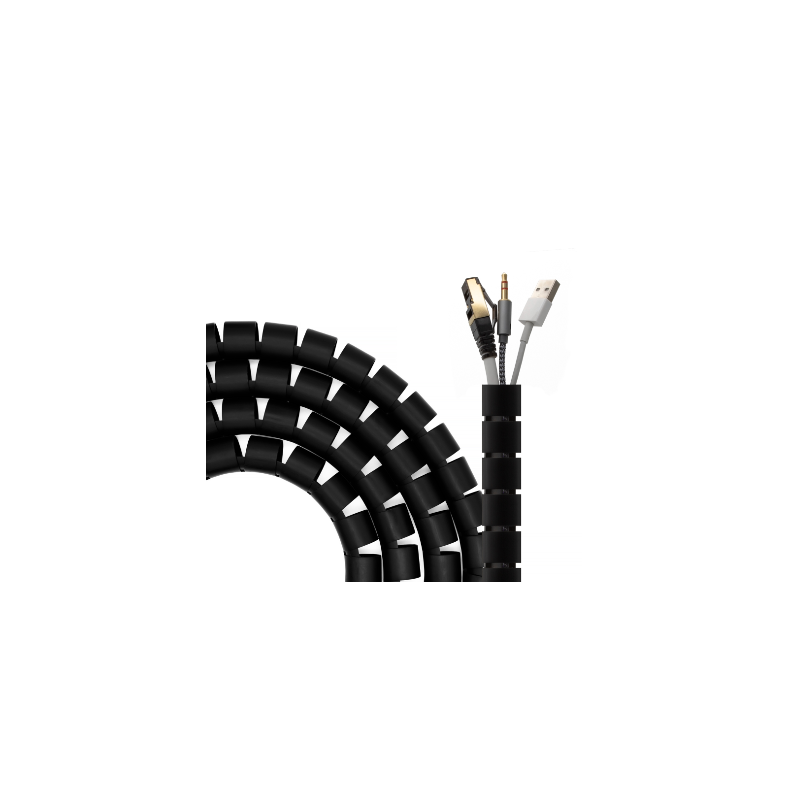 ORGANIZADOR DE CABLE AISENS EN ESPIRAL 25MM NEGRO 20M