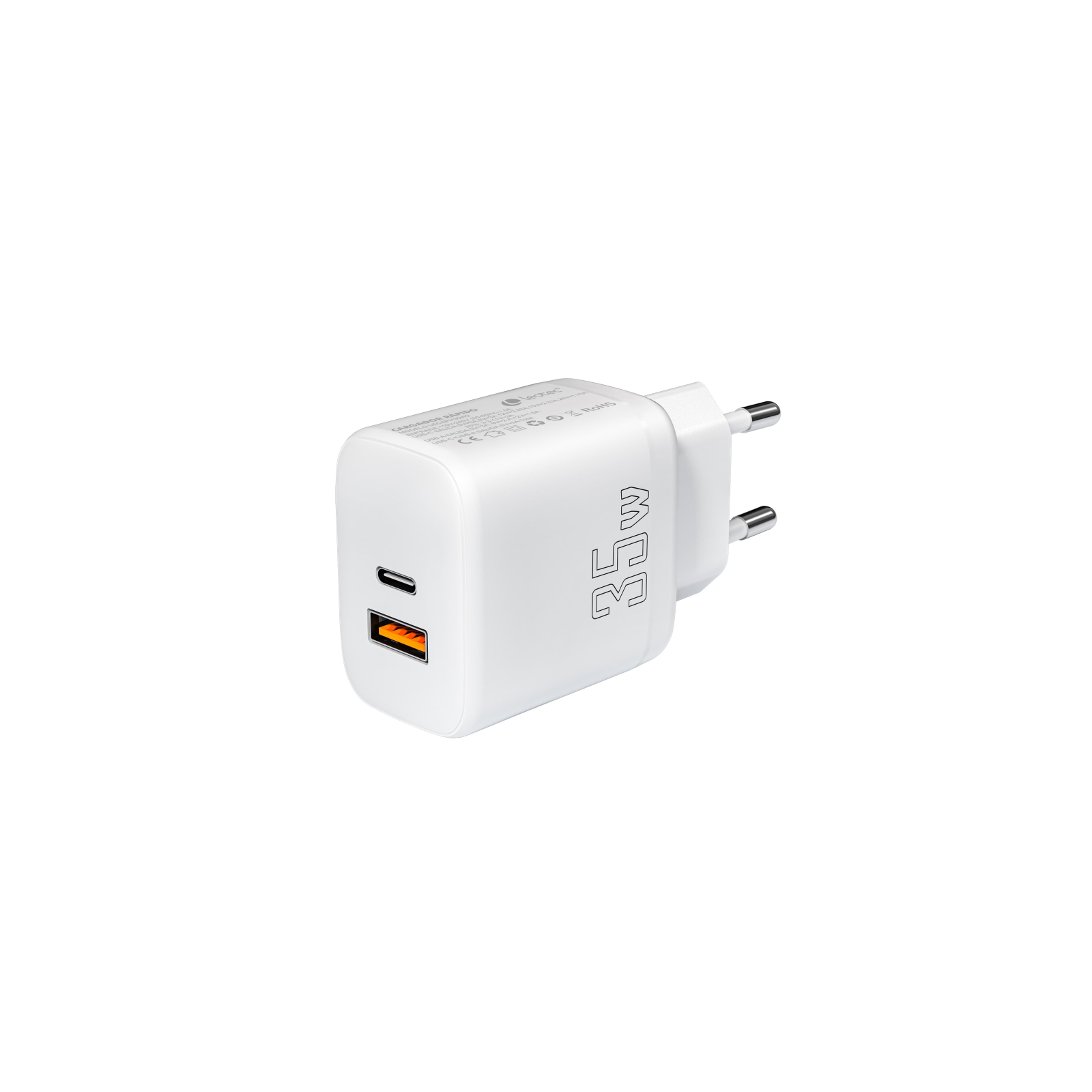 CARGADOR LEOTEC 35W 1 USB C PD1 USB A NEGRO COMPATIBLE CON APPLE Y SAMSUNG