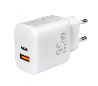 CARGADOR LEOTEC 35W 1 USB C PD1 USB A NEGRO COMPATIBLE CON APPLE Y SAMSUNG