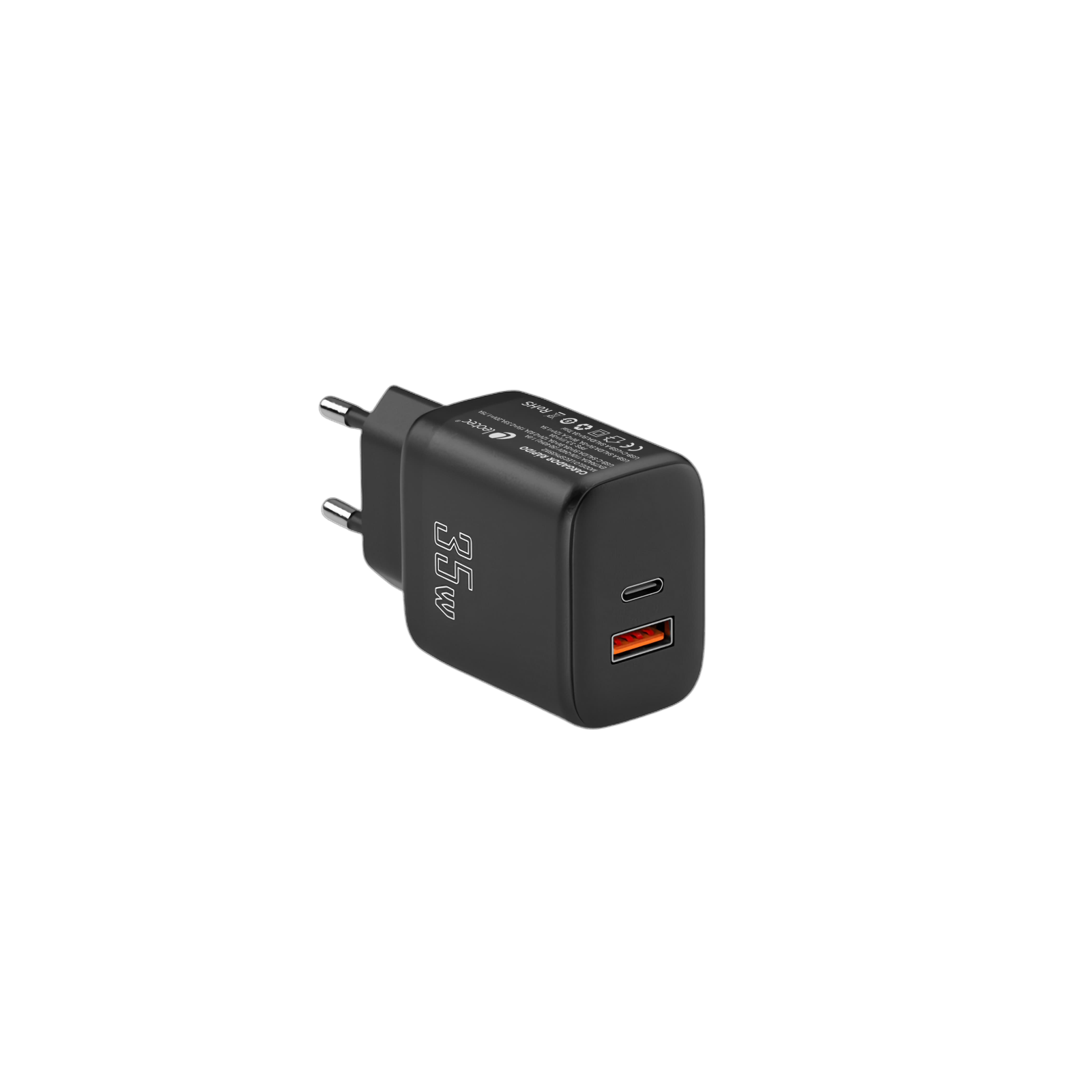 CARGADOR LEOTEC 35W 1 USB C PD1 USB A NEGRO COMPATIBLE CON APPLE Y SAMSUNG