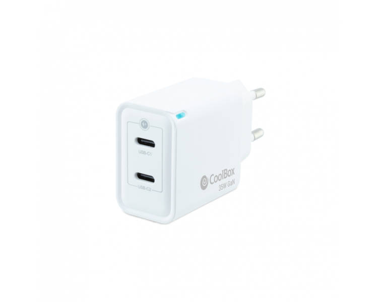 CARGADOR COOLBOX GAN 35W USB C USB C PARED