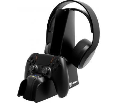 SOPORTE DE CARGA SNAKEBYTE PARA GAMEPAD PS5 Y AURICULARES DUAL CHARGE NEGRO