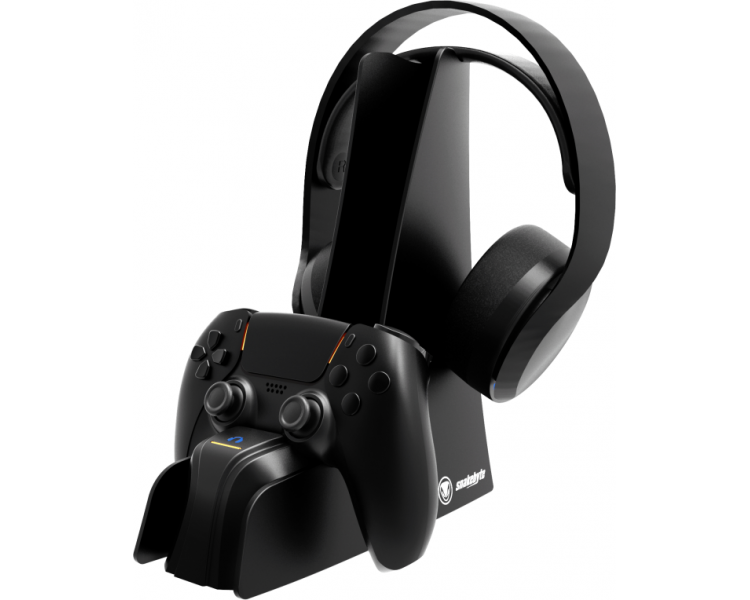 SOPORTE DE CARGA SNAKEBYTE PARA GAMEPAD PS5 Y AURICULARES DUAL CHARGE NEGRO