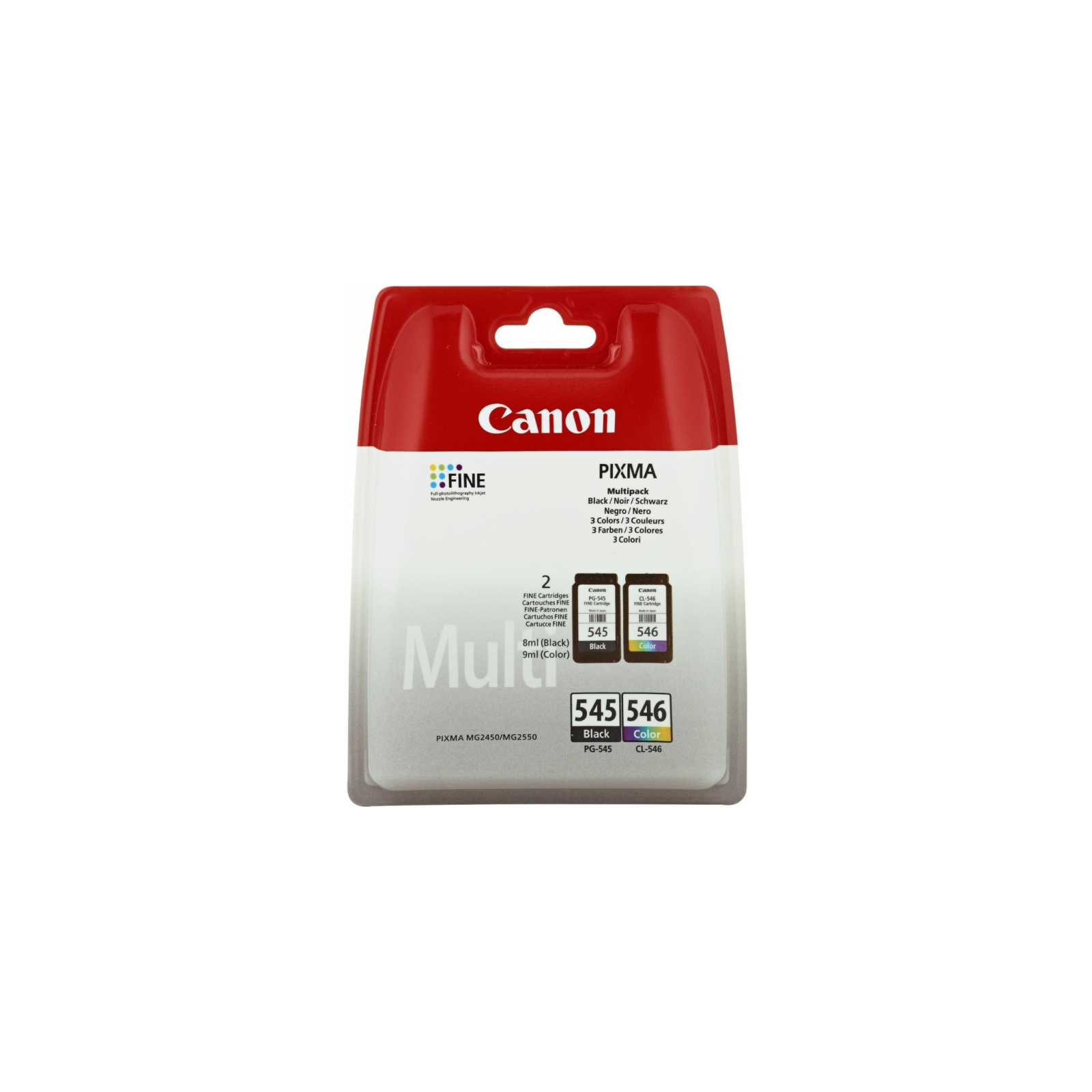 MULTIPACK CANON PG 545 XL CL 546XL PAPEL 50 HOJAS