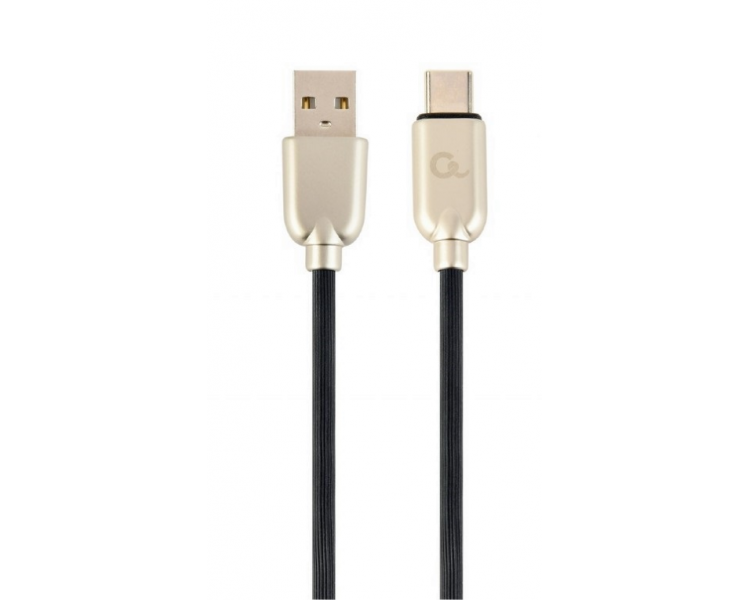 CABLE DE CARGA Y DATOS GEMBIRD USB TIPO C DE CAUCHO PREMIUM 1 M NEGRO