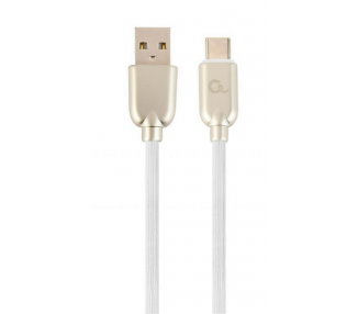 CABLE DE CARGA Y DATOS GEMBIRD USB TIPO C DE CAUCHO PREMIUM 1 M BLANCO