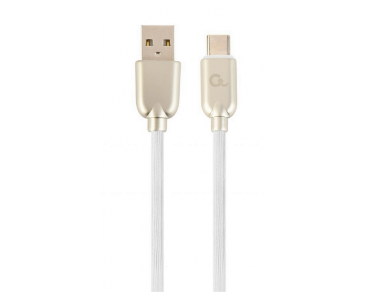 CABLE DE CARGA Y DATOS GEMBIRD USB TIPO C DE CAUCHO PREMIUM 1 M BLANCO