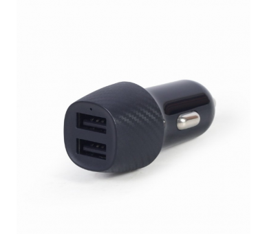 CARGADOR DE COCHE USB GEMBIRD DE 2 PUERTOS 48 A NEGRO