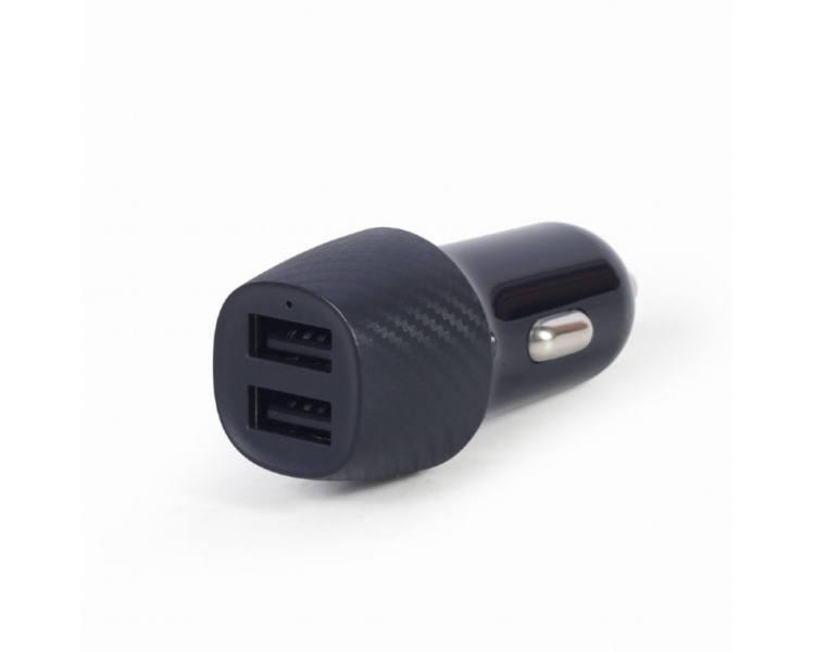 CARGADOR DE COCHE USB GEMBIRD DE 2 PUERTOS 48 A NEGRO