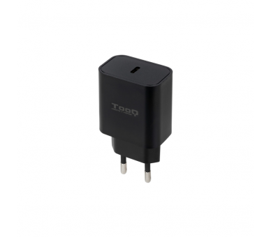 CARGADOR TOOQ DE PARED USB C PD30 20W NEGRO