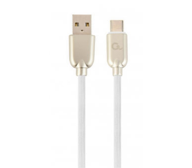 CABLE DE CARGA Y DATOS GEMBIRD USB TIPO C DE CAUCHO PREMIUM 2M BLANCO