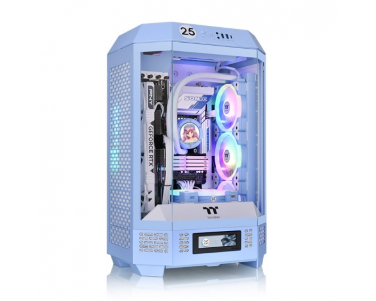 CAJA THERMALTAKE THE TOWER T300 HYDRANGEA BLUE ATX 2XUSB 30 SIN FUENTE AZUL