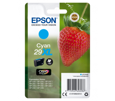 TINTA EPSON CLARIA 29XL CIAN XP235 XP332 XP335 XP432 XP435