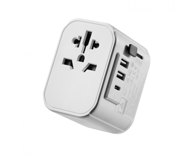 ADAPTADOR DE VIAJE EWENT 2 PUERTOS USB Y TIPO C USA UK AUS CHINA