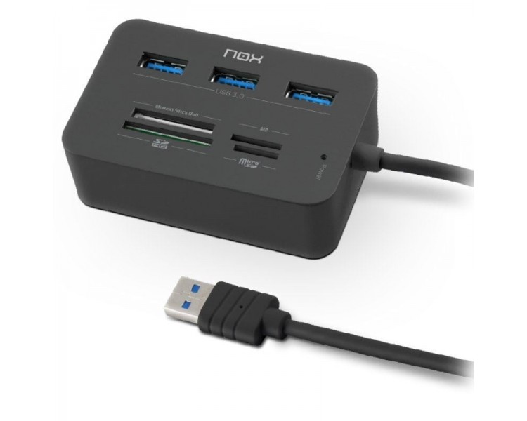 h2HUB 30 USB 3 PUERTOS Y LECTOR DE TARJETASnbspREADER ONE h2divNox Lite Reader One es un multilector de tarjetas compatible con