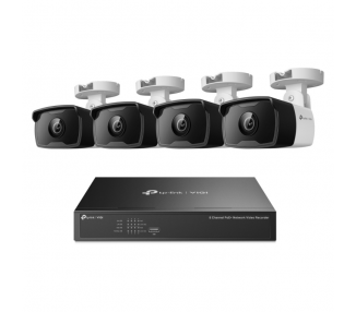 PACK CAMARA VIGI TP LINK BULLET VIGI NK8P B434I VIGI 3MP BULLET 8 CHANNEL POE