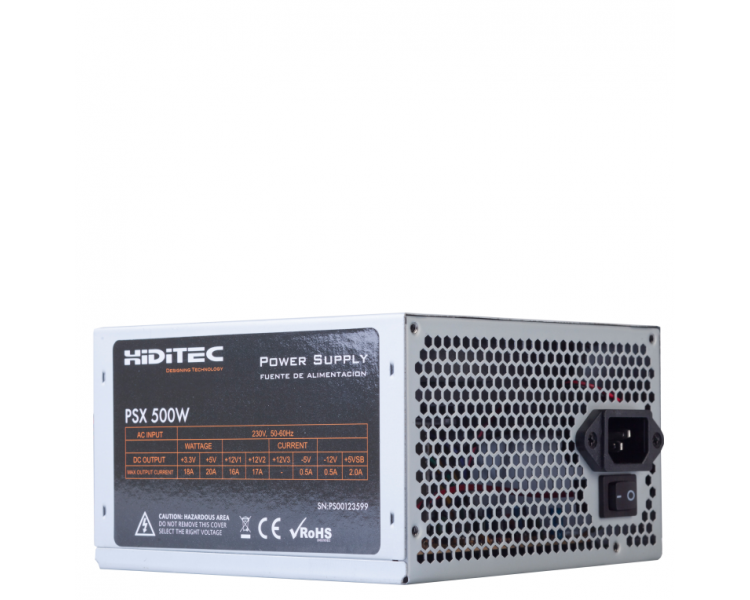 FUENTE DE ALIMENTACION HIDITEC PSU ATX PSX500 500W HPR CON CABLE