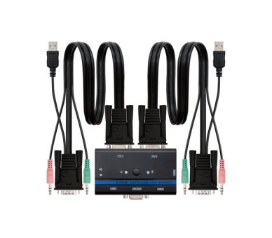 CONMUTADOR KVM VGA USB NANOCABLE CABLE NEGRO