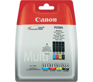 TINTA CANON CLI551 C M Y BK W SEC PACK DE 4