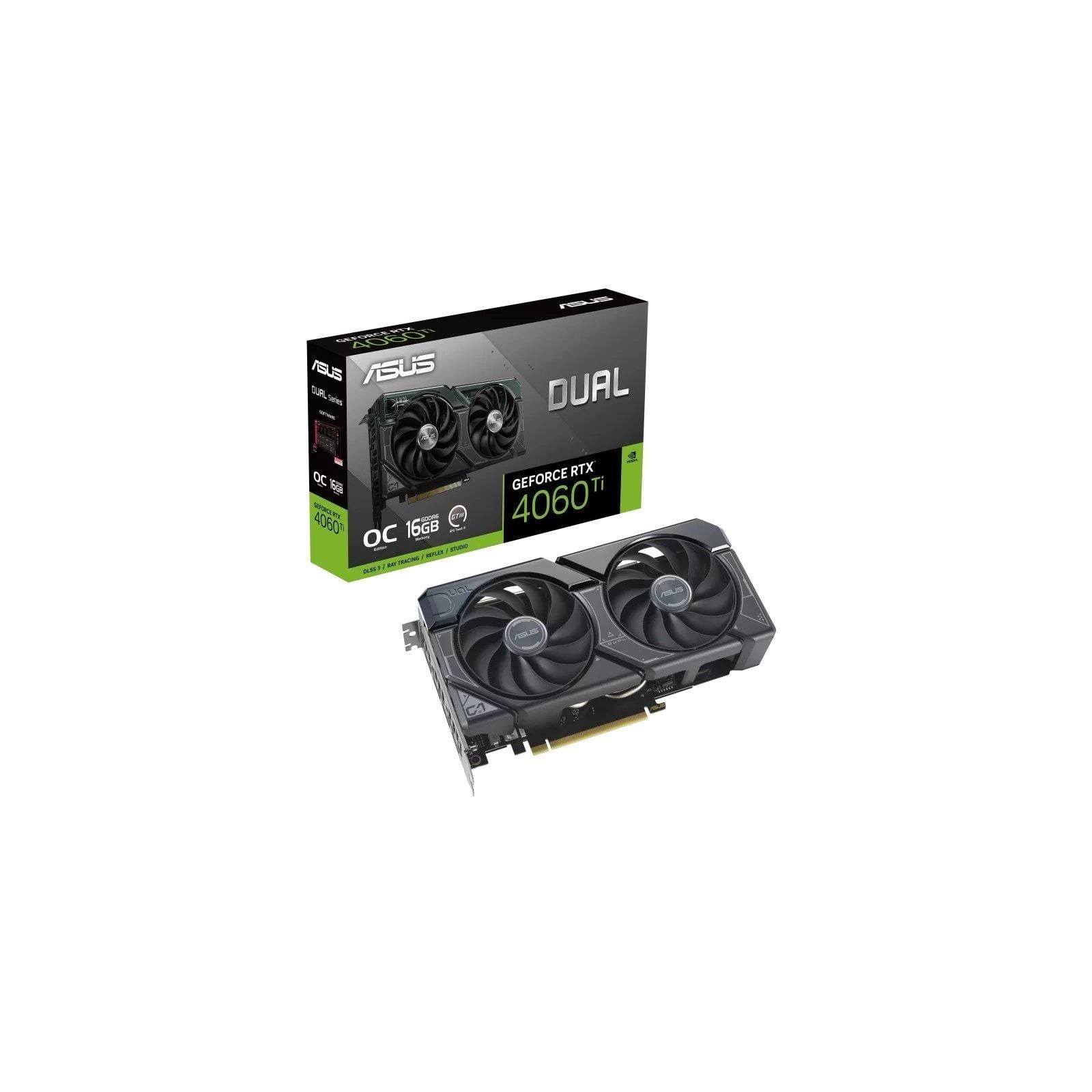 ph2ASUS Dual GeForce RTX8482 4060 Ti OC Edition 16GB GDDR6 con dos potentes ventiladores Axial tech y un diseno de 25 ranuras p