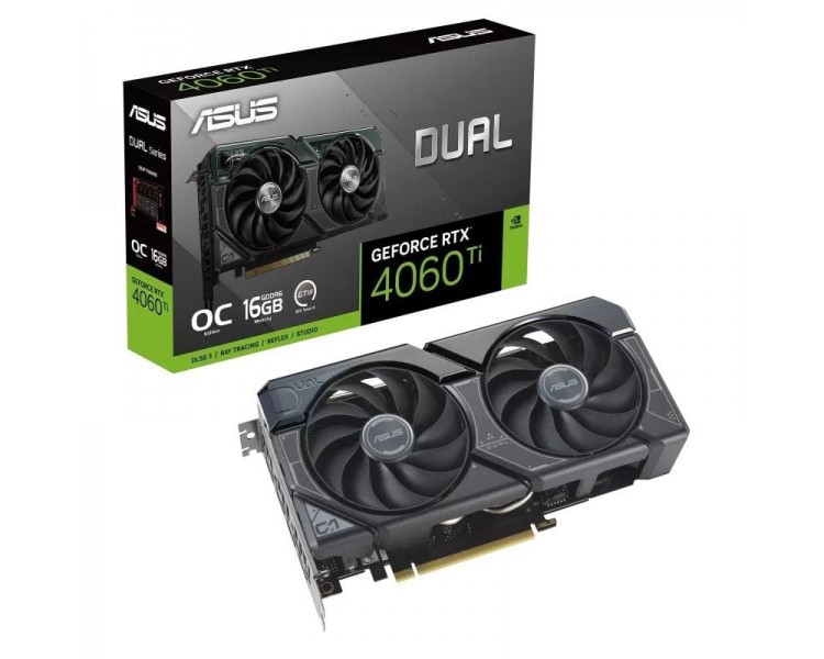 ph2ASUS Dual GeForce RTX8482 4060 Ti OC Edition 16GB GDDR6 con dos potentes ventiladores Axial tech y un diseno de 25 ranuras p