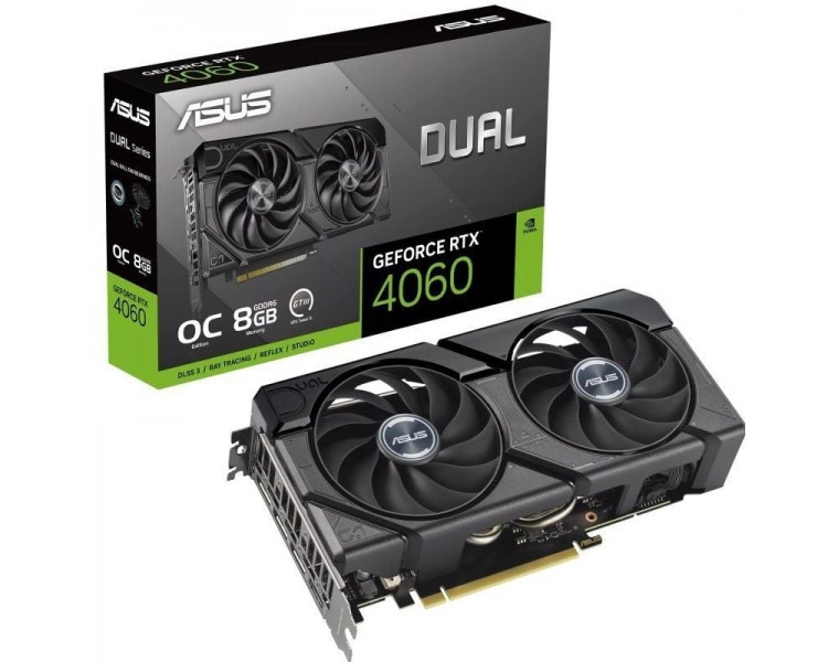 h2ASUS Dual GeForce RTX 4060 EVO Edicion OC 8GB GDDR6 h2divpulliCon tecnologia NVIDIA DLSS3 arco ultraeficiente de Ada Lovelace