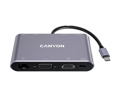 CANYON HUB DS-14 8EN1 4K USB-C GRIS OSCURO