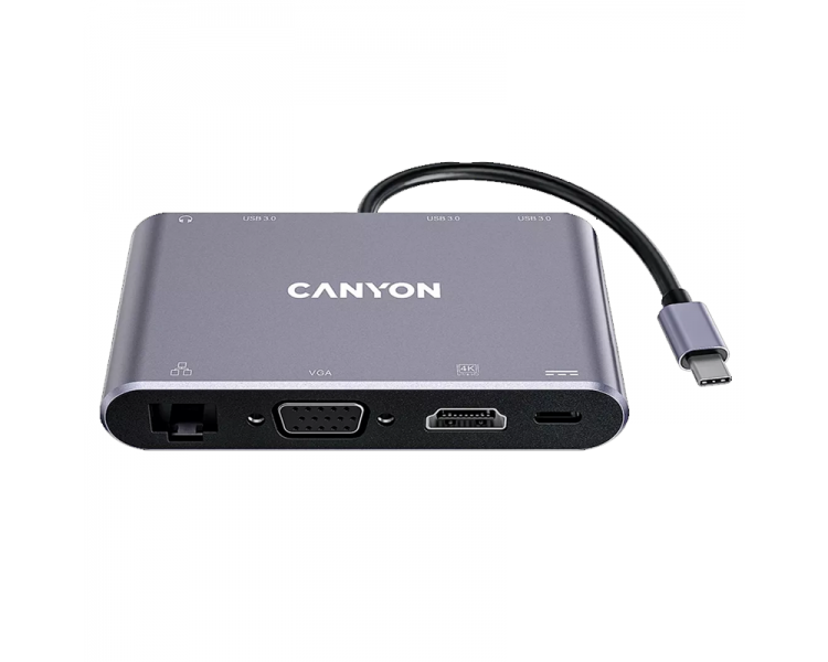 CANYON HUB DS-14 8EN1 4K USB-C GRIS OSCURO