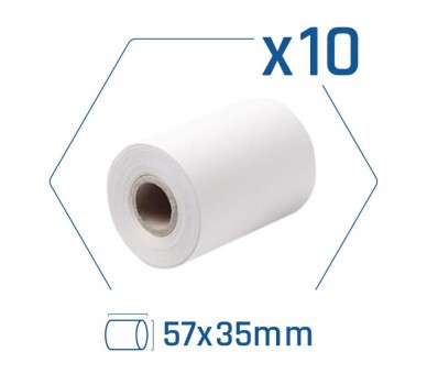 iggual Pack 10 rollos papel termico datafono 57x35