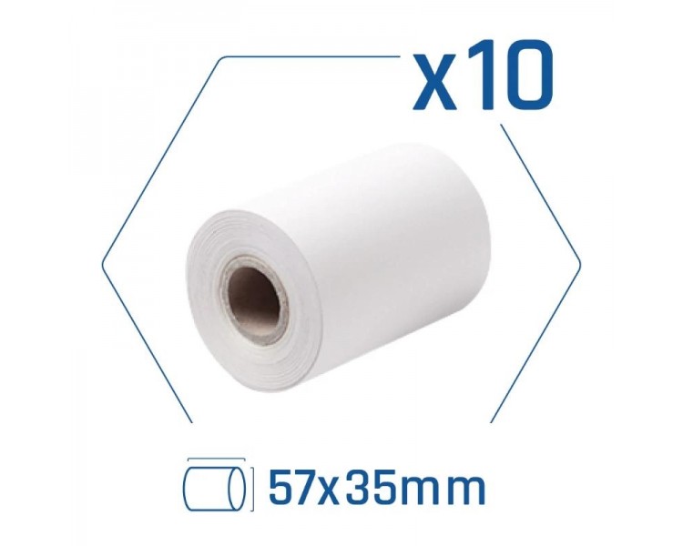 iggual Pack 10 rollos papel termico datafono 57x35