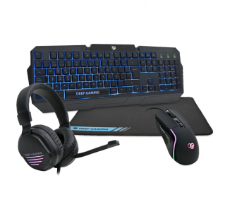 PACK GAMING DEEPX WING2 SETUP 4 EN 1 TECLADORATONAURICULARES MICROALFOMBRILLA