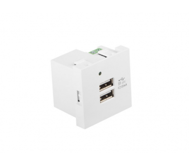 ROSETA PARED LANBERG 230V 2 X USB 5V 21A BLANCO