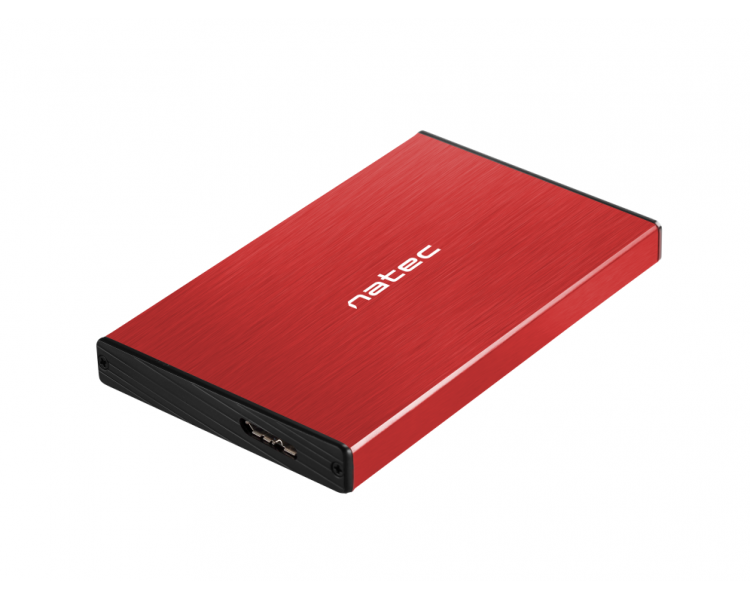 CAJA EXTERNA NATEC RHINO GO DISCO DURO 25 USB 30 SATA ROJA