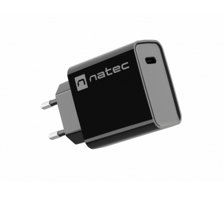 CARGADOR NATEC RIBERA 20W 1XUSB C PD30 QC30 NEGRO