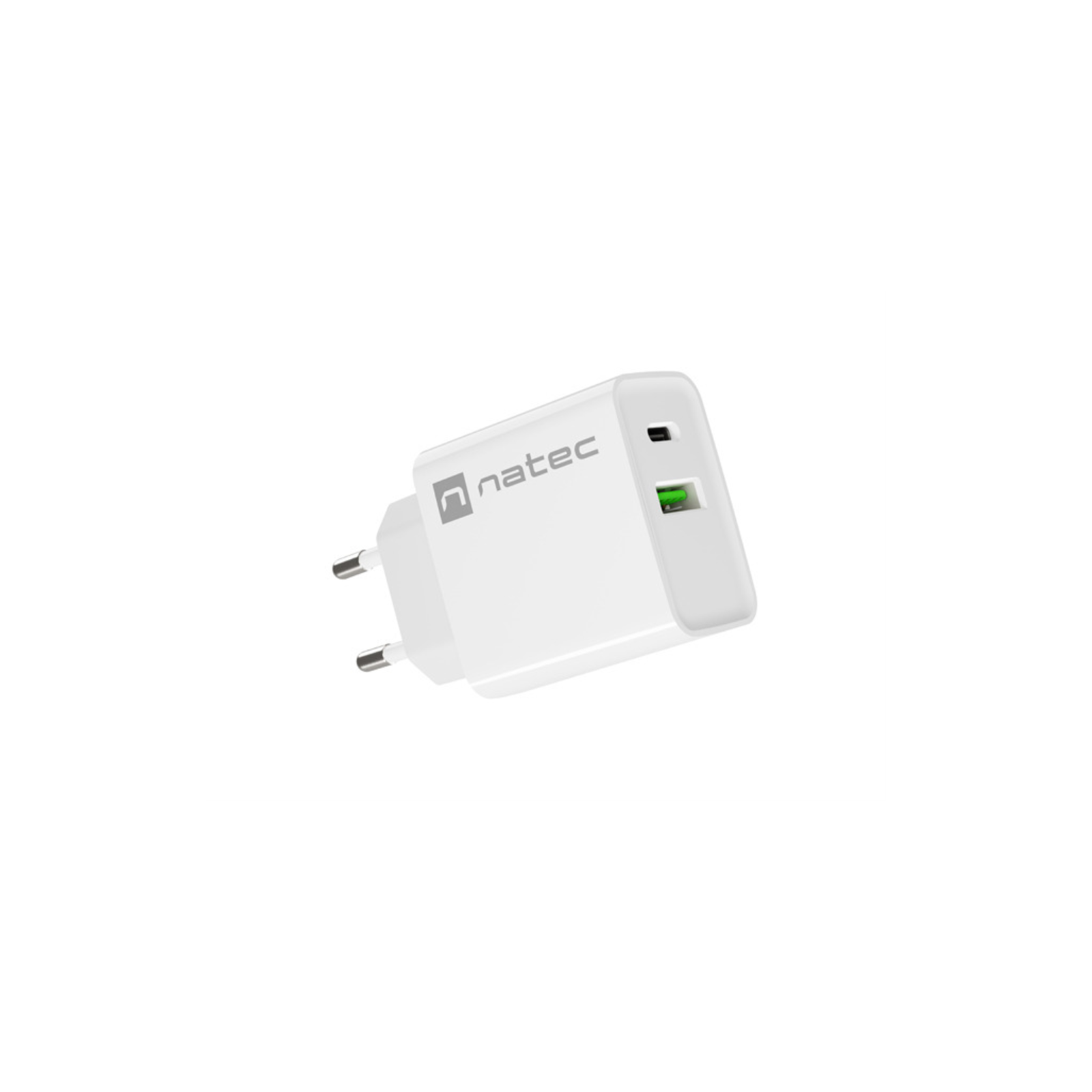 CARGADOR NATEC RIBERA 20W 1XUSB A 1XUSB C PD30 QC30 BLANCO