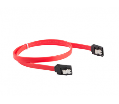 CABLE SATA III LANBERG 6GB S HEMBRA HEMBRA CLIP METAL 30CM ROJO