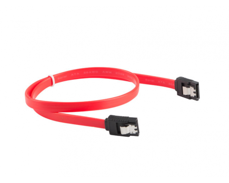 CABLE SATA III LANBERG 6GB S HEMBRA HEMBRA CLIP METAL 30CM ROJO