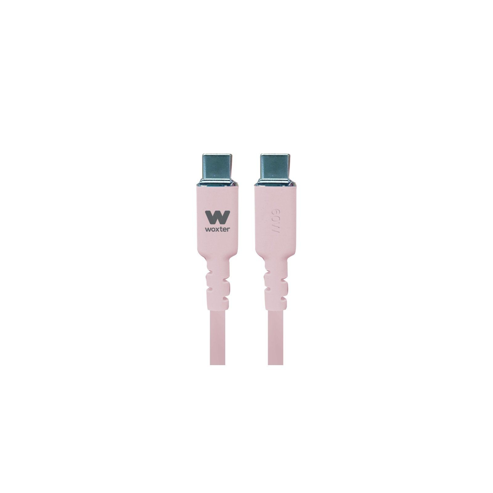 ph2WOXTER CABLE TYPE C 60W PINK SILICON 12M h2ul libEspecificaciones b liliCable de carga rapida y datos de 60W transmision de 