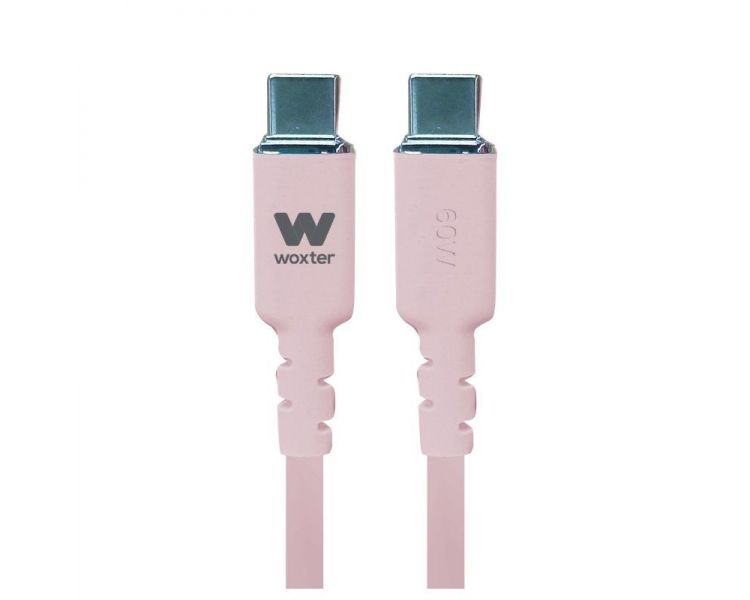 ph2WOXTER CABLE TYPE C 60W PINK SILICON 12M h2ul libEspecificaciones b liliCable de carga rapida y datos de 60W transmision de 