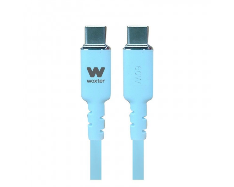 ph2WOXTER CABLE TYPE C 60W BLUE SILICON 12M h2ul libEspecificaciones b liliCable de carga rapida y datos de 60W transmision de 