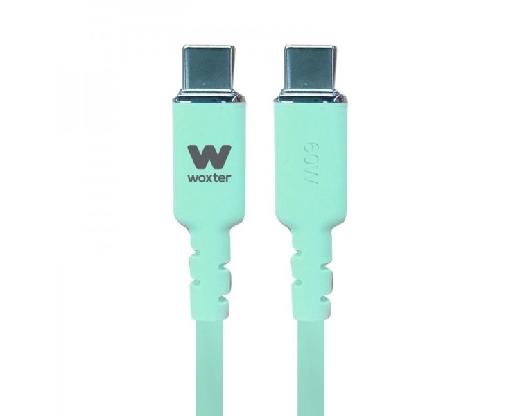 ph2WOXTER CABLE TYPE C 60W GREEN SILICON 12M h2ul libEspecificaciones b liliCable de carga rapida y datos de 60W transmision de