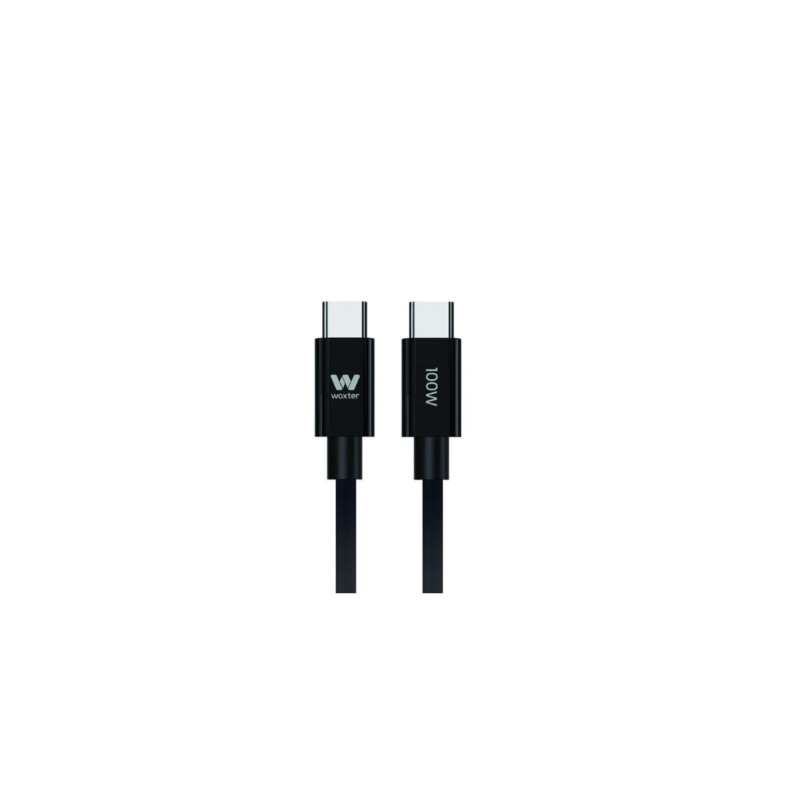 ph2WOXTER CABLE TYPE C 100W BLACK 2M h2ul libEspecificaciones b li liCable de carga rapida y datos de 100W transmision de alta 