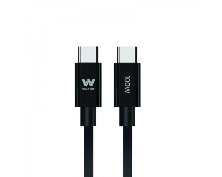 ph2WOXTER CABLE TYPE C 100W BLACK 2M h2ul libEspecificaciones b li liCable de carga rapida y datos de 100W transmision de alta 