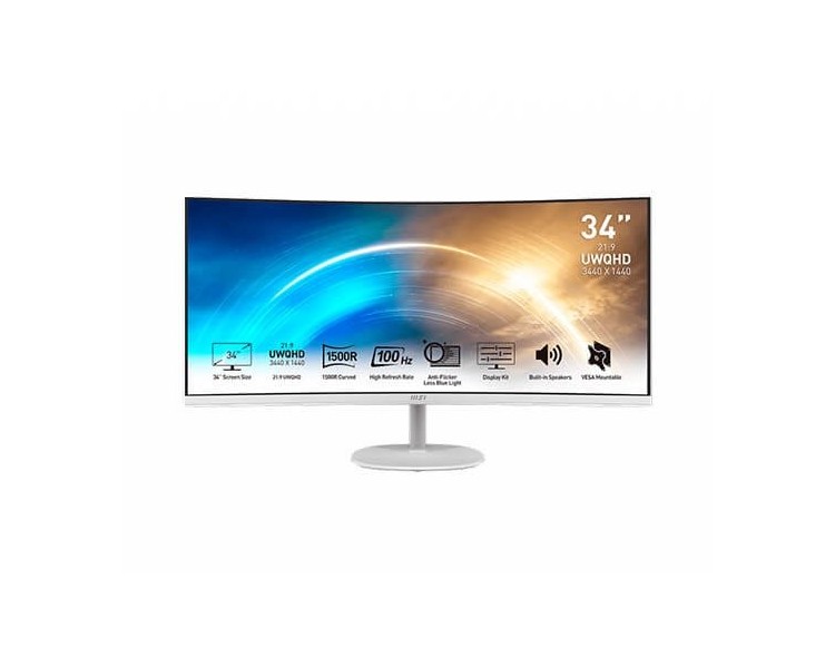 Monitor 34pulgadas msi pro mp341cqw blanco